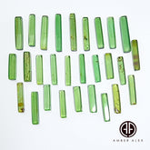 Green Amber Rectangular Free Shape Cabochons
